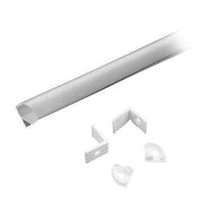 profil aluminiu pentru banda led 2m 158x158 mm alb pe colt v tac sku 3369