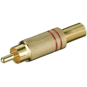 rca mufa rca tata metal aurit inel rosu goobay