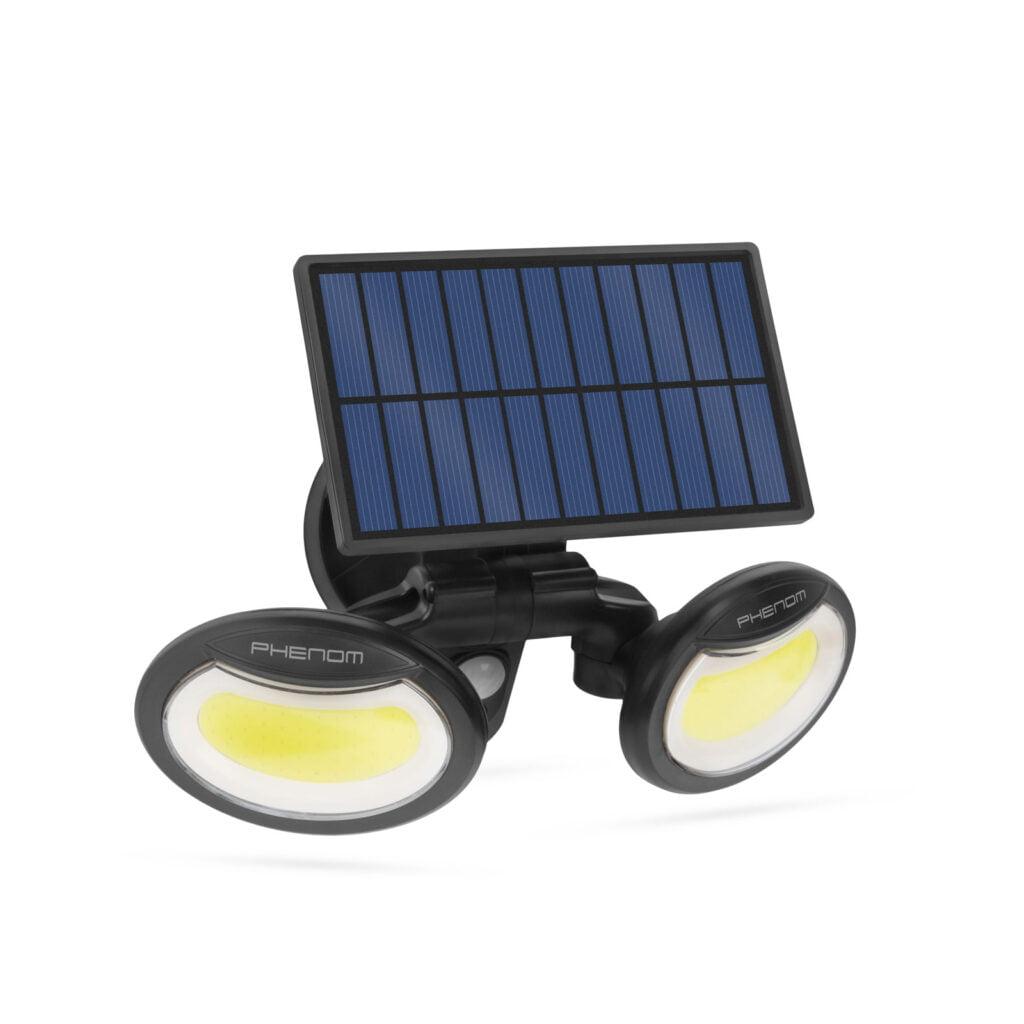 reflector solar 8w 500lm ip65 cu senzor de miscare si cap rotativ 2 led uri cob