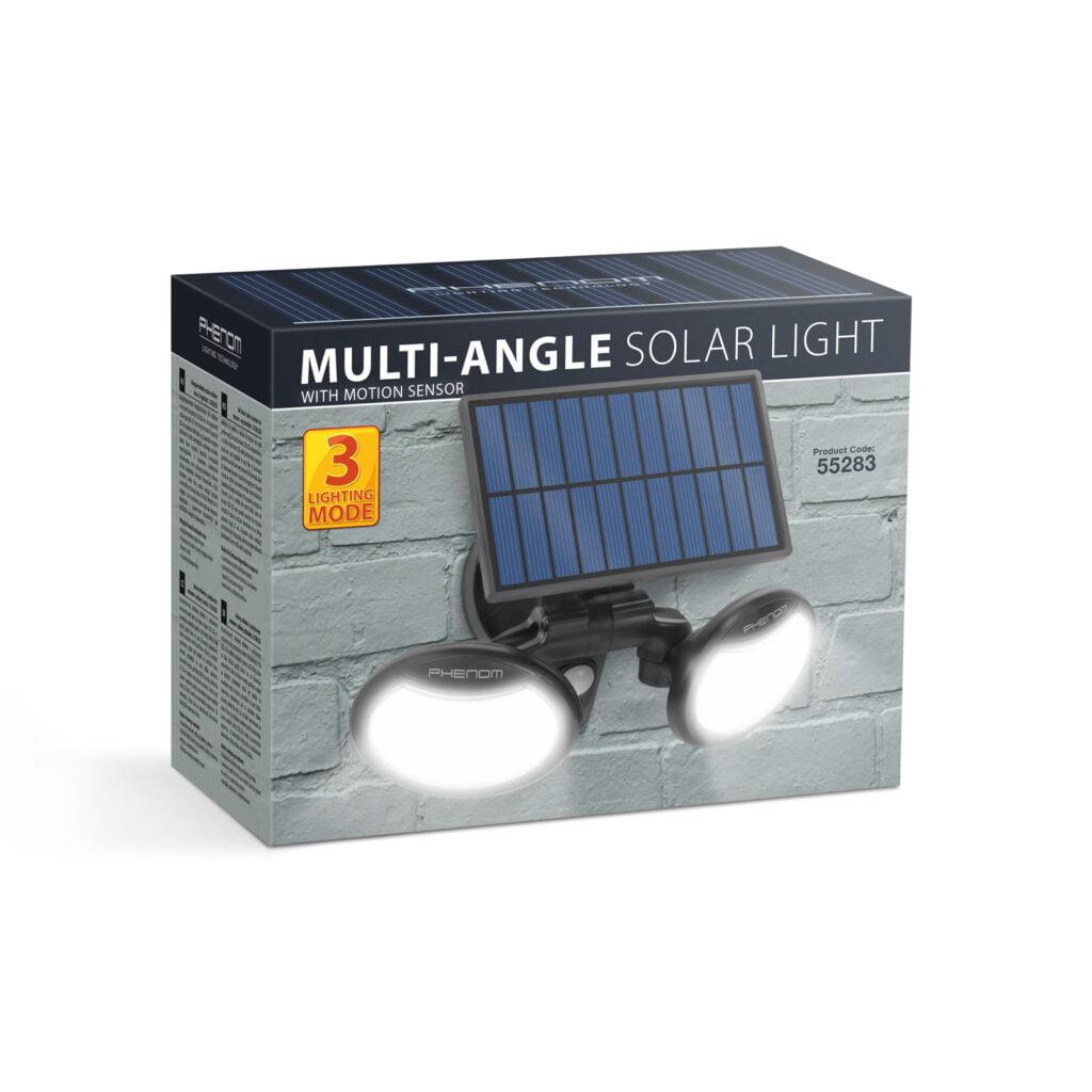 reflector solar 8w 500lm ip65 cu senzor de miscare si cap rotativ 2 led uri cob 4