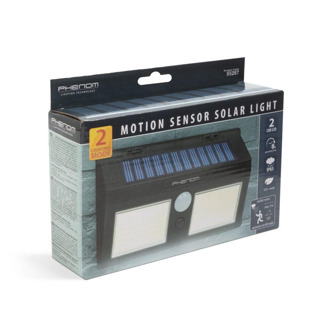 reflector solar cu senzor de miscare perete 5w 300lm cob led ip65 phenom lighting 55287 2