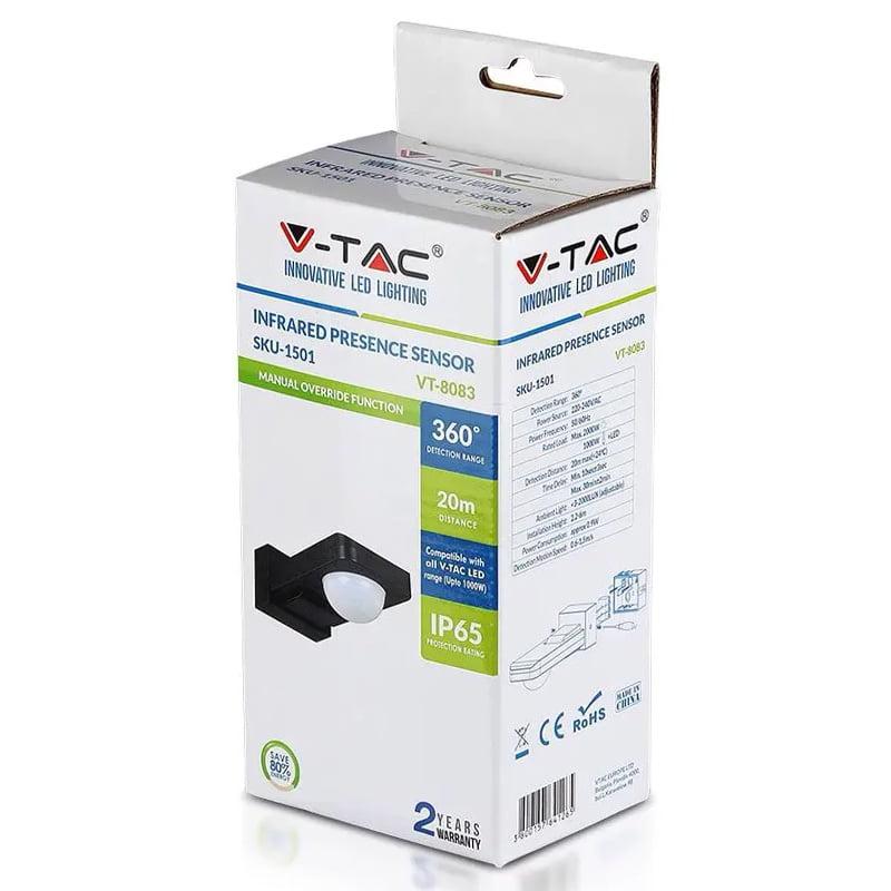 senzor miscare 360gr 1000w negru v tac 4