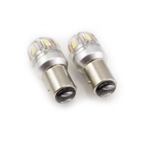 set becuri led auto frana p21 5w ba15d dublu filament 12 24v 880lm 15x2835smd alb canbus carguard 2buc