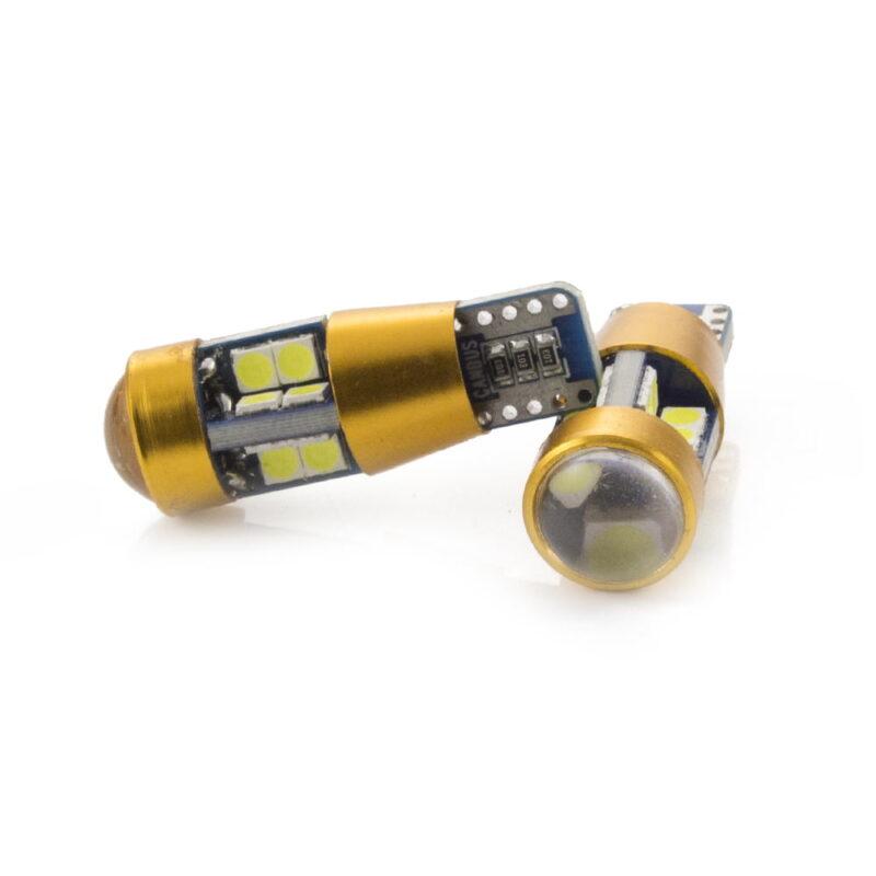 set becuri led smd t10 w5w 12v 5w 300lm alb pentru interior portbagaj canbus carguard 2buc 3