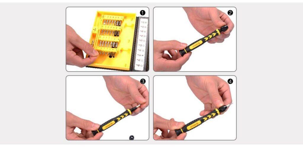 set surubelnita 28 capete otel s2 si un maner st2 orico 14