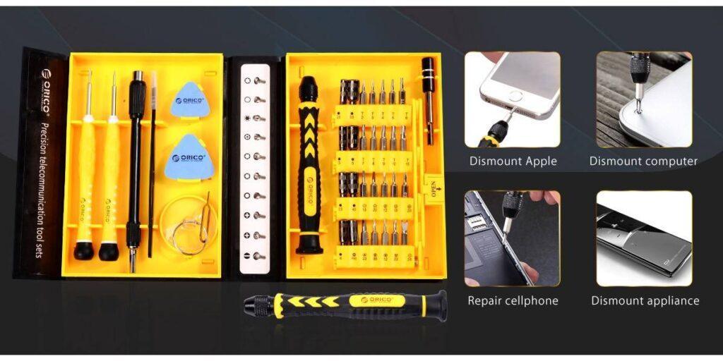 set surubelnita 28 capete otel s2 si un maner st2 orico 5