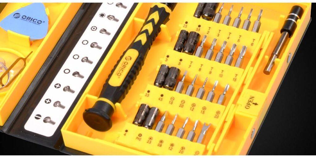 set surubelnita 28 capete otel s2 si un maner st2 orico 7