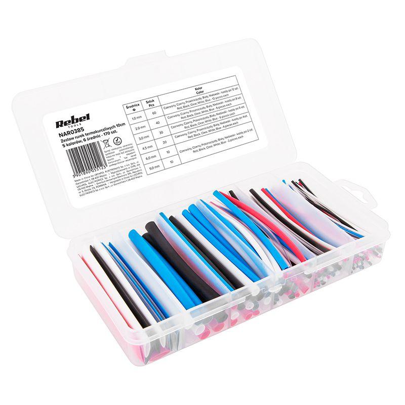 set tuburi termocontractabile 10cm color 170buc