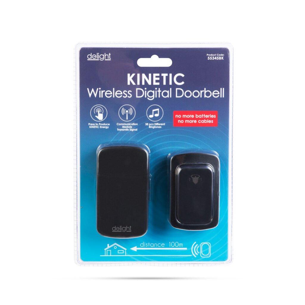 sonerie fara fir fara baterii kinetic 100m ip54 negru delight 55345bk 1