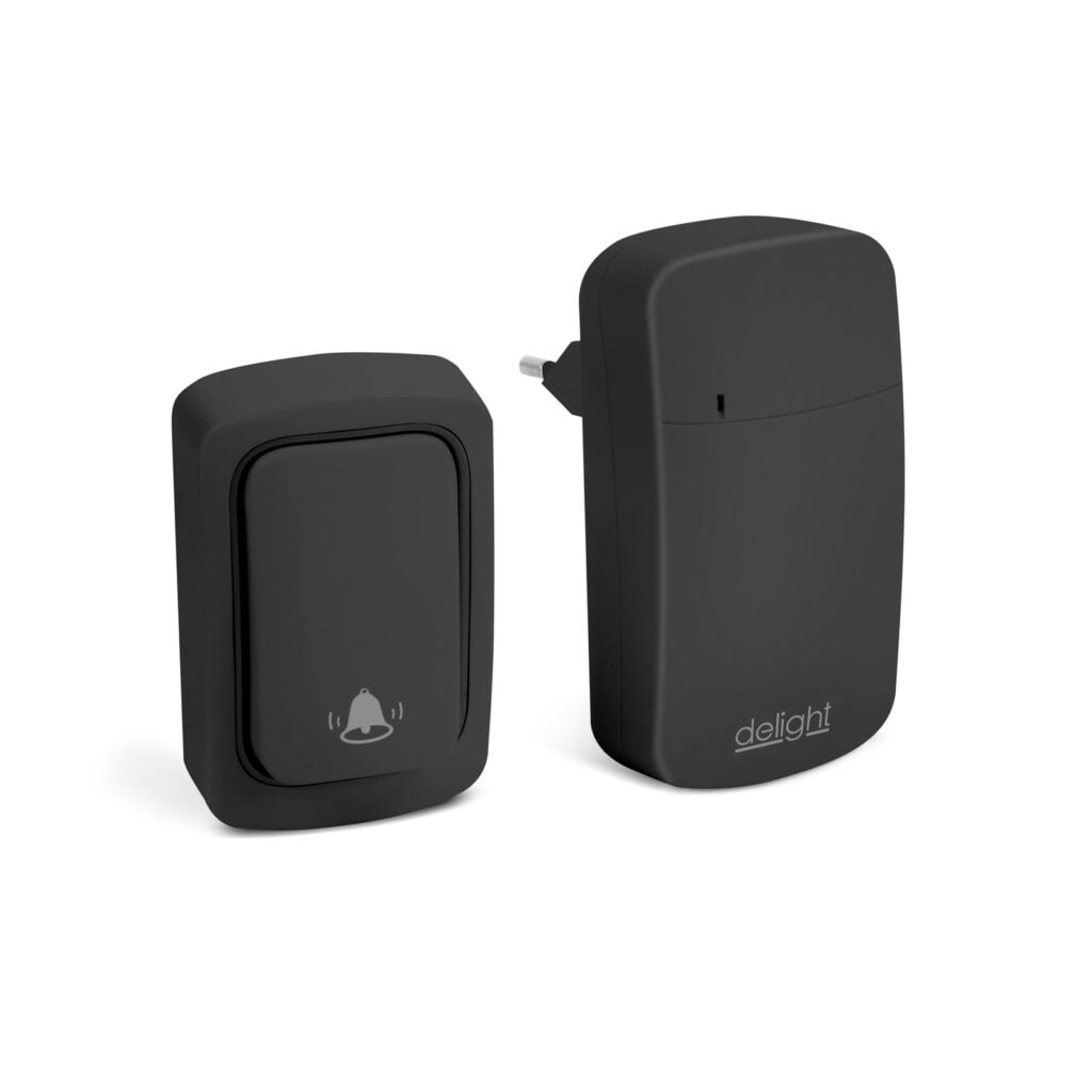 sonerie fara fir fara baterii kinetic 100m ip54 negru delight 55345bk
