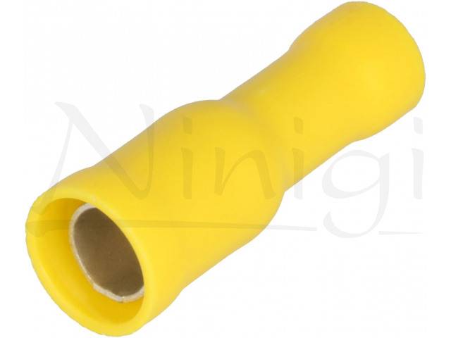 st 051 y terminal papuc rotund mama 5mm 4 6mm2 crimpat pe cablu izolata galben ninigi 1
