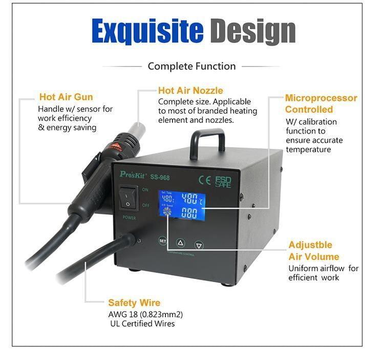 statie de lipit cu aer cald si afisaj lcd proskit 2
