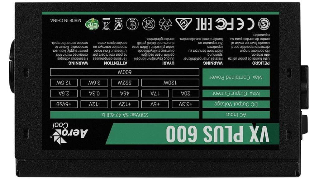sursa aerocool vx plus 600 600w 2