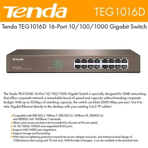switch tenda teg1016d 16 porturi gigabit desktop sau montabil in rack 1