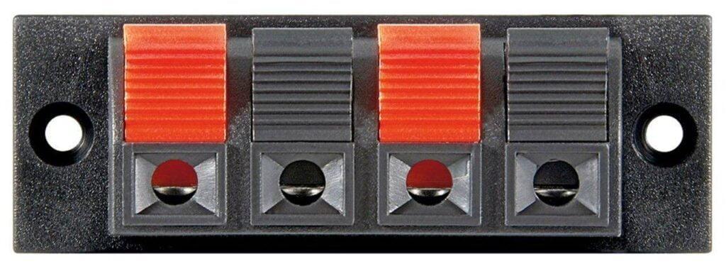 terminal difuzor 4 poli de tip push rosu negru panou goobay