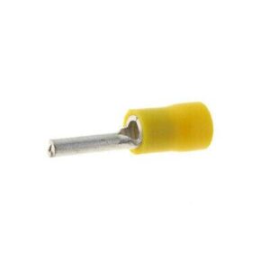 terminal papuc cu pin din sarma 26mm 4 6mm2 crimpat pe cablu galben ninigi st 070 y