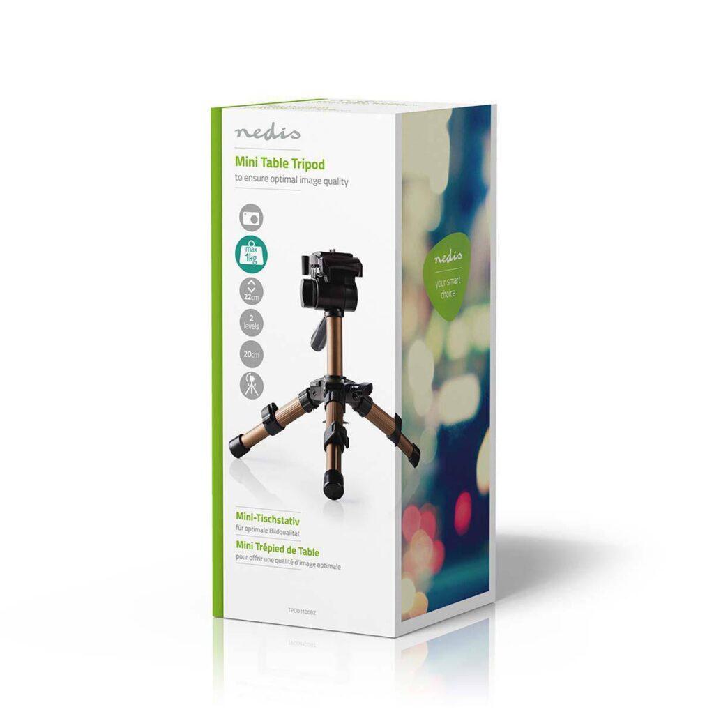 tripod profesional extensibil aluminiu 22cm capacitate max 1kg argintiu nedis 7