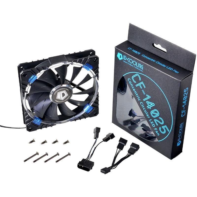 ventilator id cooling cf 14025 b 140mm 200 1300rpm concentric circular iluminare albastra 3