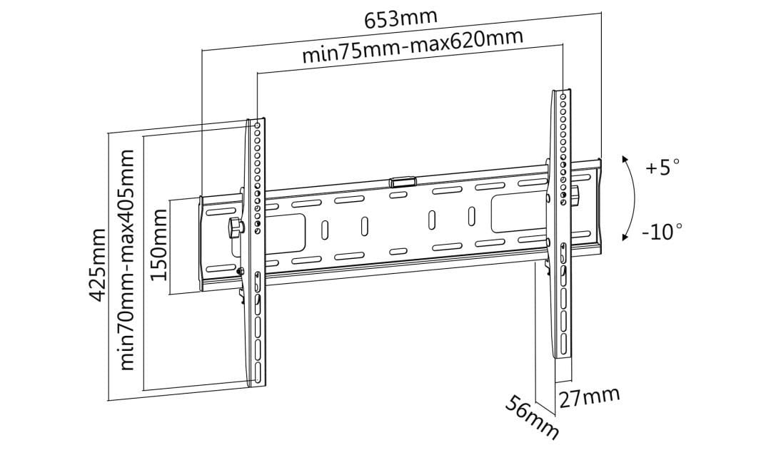 Suport Led Tv 37 70 Inch Inclinatie Verticala Cabletech