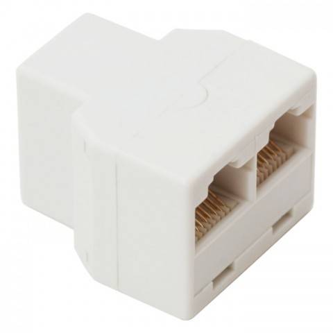 adaptor 8p8c isdn rj45 mama la 2x rj45 mama alb goobay 3
