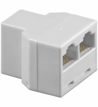 adaptor 8p8c isdn rj45 mama la 2x rj45 mama alb goobay 4