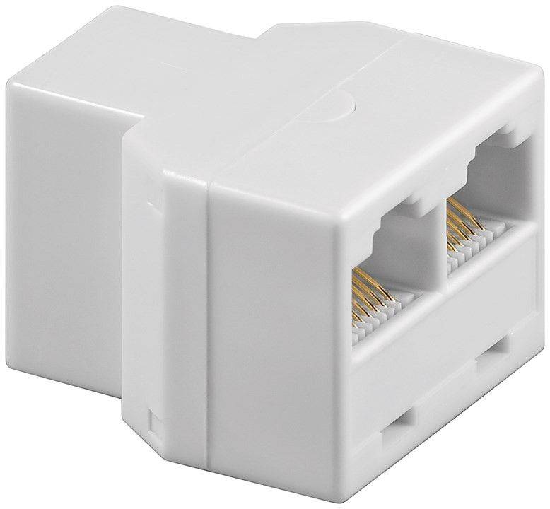 adaptor 8p8c isdn rj45 mama la 2x rj45 mama alb goobay