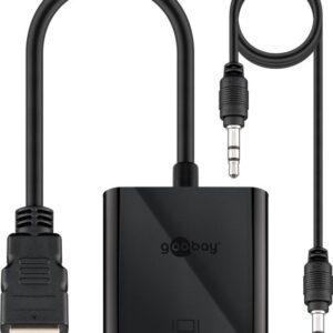 adaptor hdmi tata vga mama audio 35 mm goobay