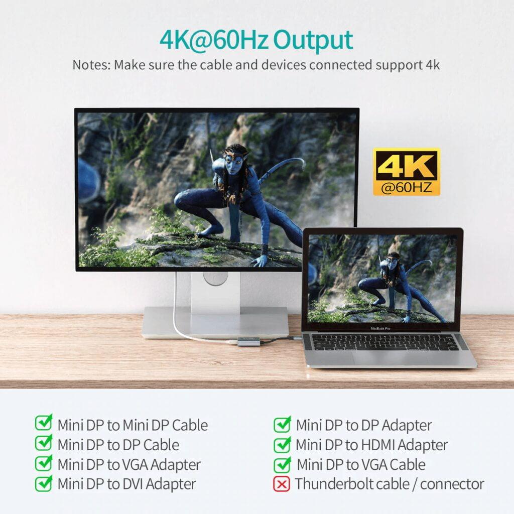 adaptor-usb-type-c-tata-mini-displayport-mama-pd-60w-4k-60hz-02m-gri-choetech-hub-m06