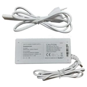 alimentator 200 240v 12v 38a cu mufa 55x25 mm alb cu cablu de alimentare 507 nbc45a120380m2