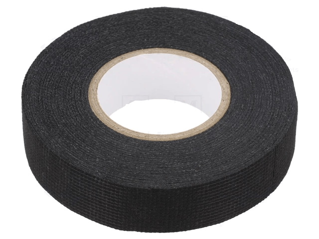 Banda textila W 19mm L 15m Thk 0.13mm acril modificat negru 3730 TKANINOWA PARCIANA 19MM-15M