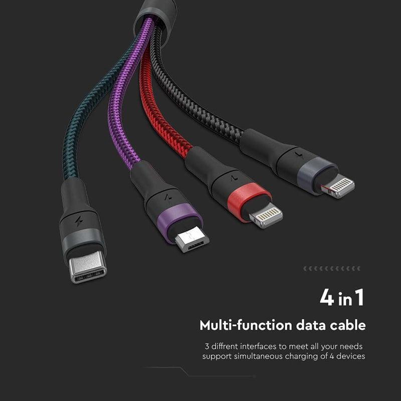 cablu 4in1 usb type c micro usb lightning usb 24a 12m v tac sku 7748 2