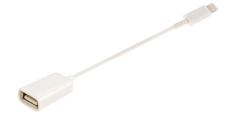 cablu adaptor otg usb pentru telefoane si tablete apple lightning 01m alb max ios 11