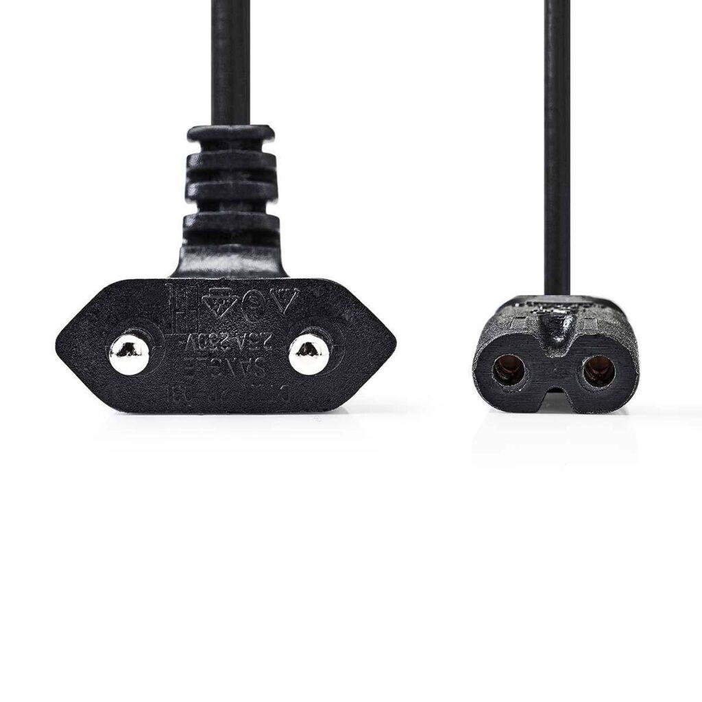 cablu alimentare euro cotit tata 2 pini iec 320 c7 2m nedis 1