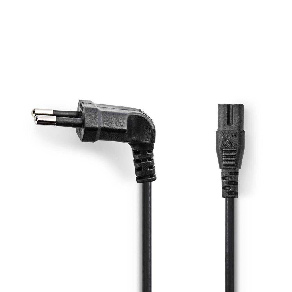 cablu alimentare euro cotit tata 2 pini iec 320 c7 2m nedis