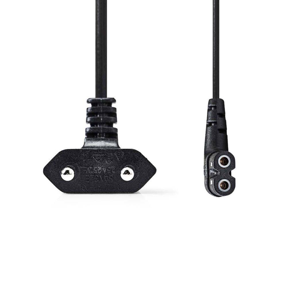 cablu alimentare euro tata cotit 2 pini iec 320 c7 cotit 5m nedis 1