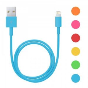 cablu de date pentru iphone 5 iphone 6 invelis textil diferite culori 1m delight