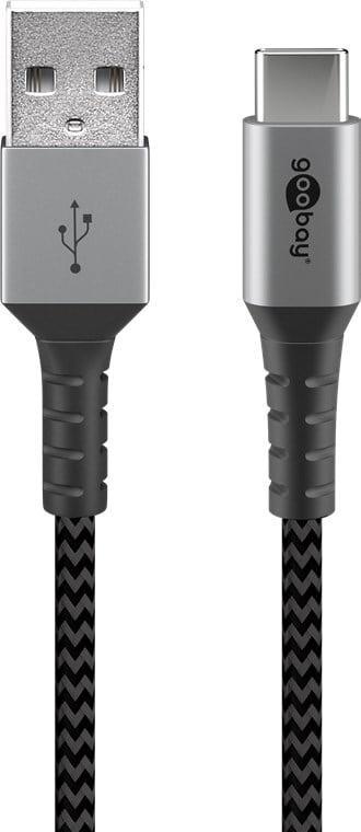 cablu-de-date-si-incarcare-usb-a-usb-type-c-2m-gri-argintiu-textil-flexibil-goobay-49297