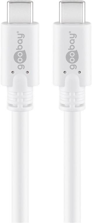 Cablu de incarcare si sincronizare USB type C 3.2 Gen1 tata-tata PD 60W 1m alb Goobay