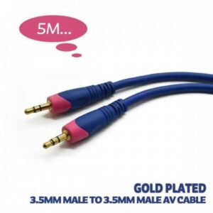 cablu jack 35 mm 5m stereo aurit conductor cupru stanat