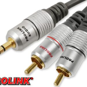 Cablu Jack 3.5 mm mufa tata - tata RCA mufa x2 3m negru PROLINK TCV3420-3.0