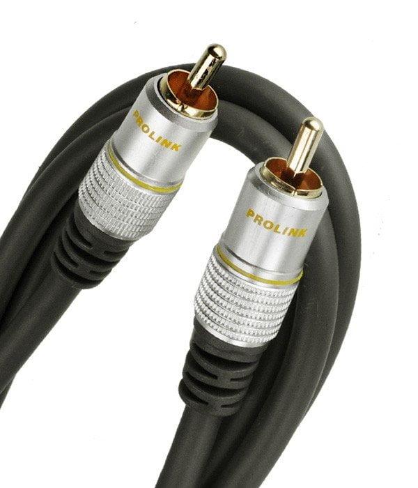 Cablu RCA mufa tata x1 din ambele parti 1.8m aurit negru PROLINK TCV3010-1.8