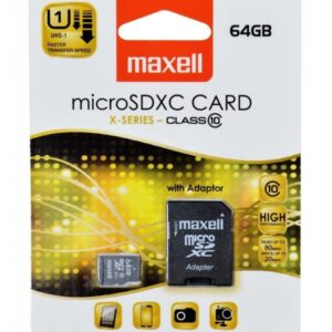 Card Maxell microSDXC 64GB clasa 10 + adaptor SD 83-P120010223-1