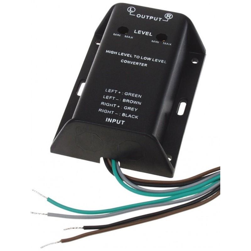 convertor-hi-low-nivel-semnale-difuzor-la-2x-rca-audio-aurit-40w-intrare-cabluri-4carmedia