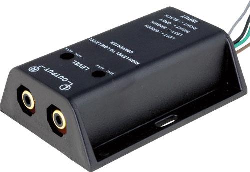 Convertor HI-LOW nivel semnale difuzor la 2x RCA audio aurit 40W Intrare cabluri 4CarMedia