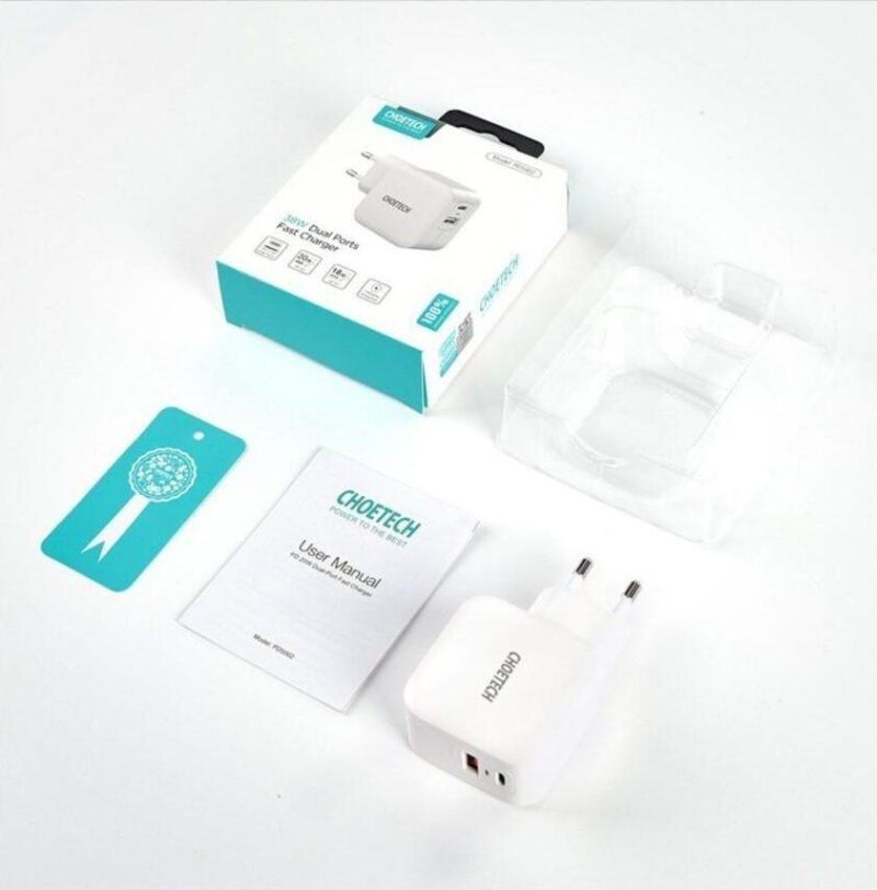 incarcator-retea-1x-usb-type-c-pd-38w-qc-30-1x-usb-a-alb-choetech-pd5002