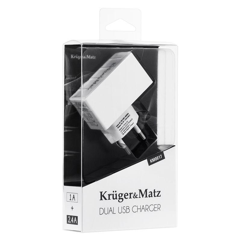incarcator retea dual usb 24a krugermatz 2
