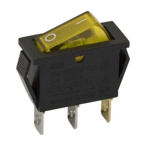 interupator basculant 3 pini 1 circuit 10a 250v off on galben