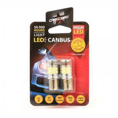 led de frana canbus 12v 35w 400lm 6000k bau15s can123 set 2buc carguard