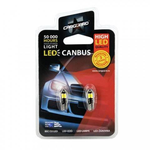 led smd de pozitie canbus t10 5ww 12v 3w 240lm set 2buc can113 carguard 1