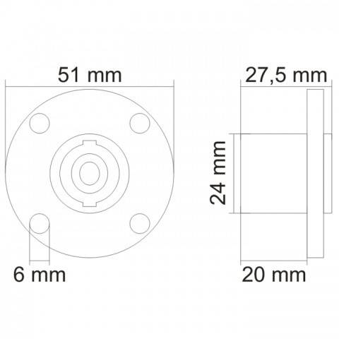 mufa audio speakon montabil 4 poli mama 51 mm goobay 2